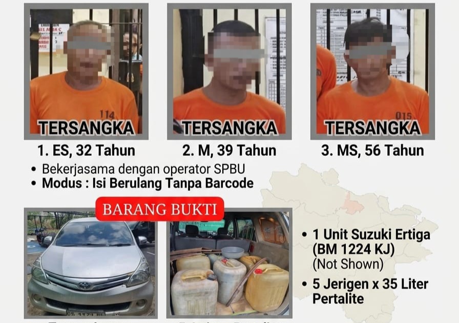 Lagi, Polisi Ungkap Praktik Penyalahgunaan BBM, 3 Pelaku Diamankan