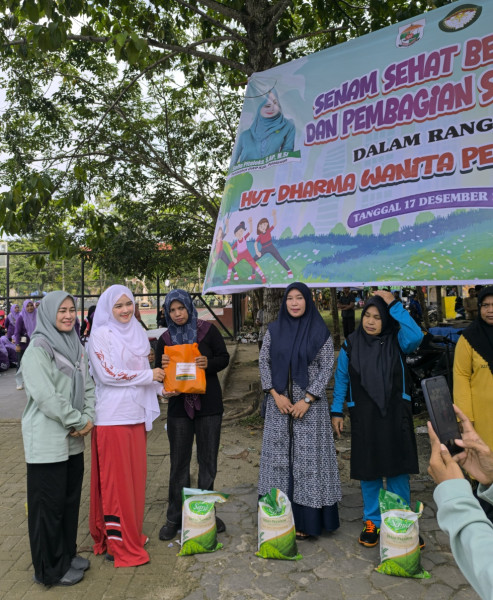 Peringati HUT Dharma Wanita ke-25, DWP  Pelalawan Gelar Senam Sehat