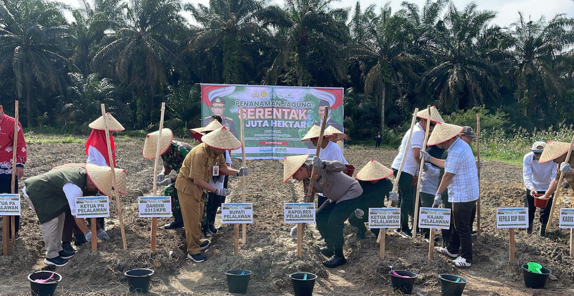 Program Ketahanan Pangan Nasional Mulai Berjalan di Pelalawan, Begini Harapan Kapolres