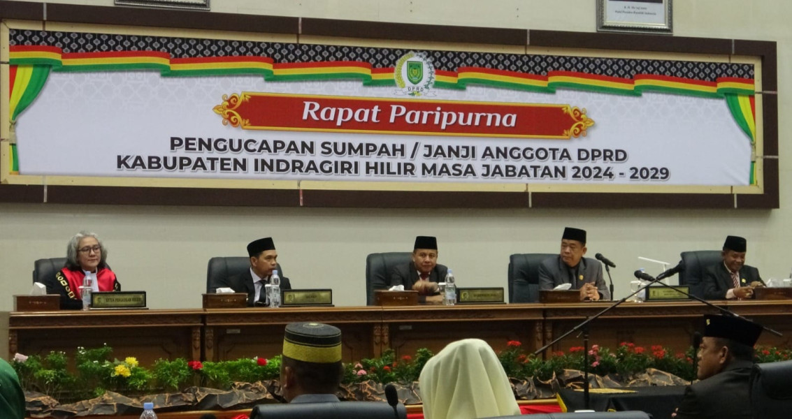 Pengucapan Sumpah Janji Masa Jabatan Tahun 2024-2029 DPRD Inhil