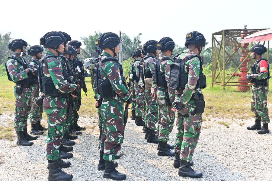 Kompi Kavaleri Bersama EMP Bentu Ltd Taja Simulasi Pengamanan Objek Vital Nasional