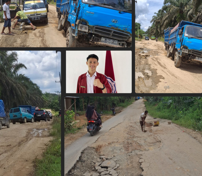 Setahun Jalan Rusak Terbangkalai, Mahasiswa Ini Meradang