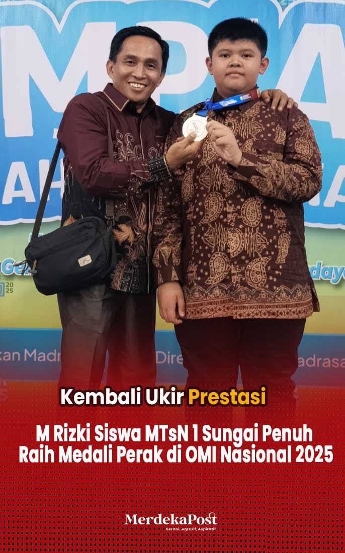 Berprestasi, Muhammad Rizki Alpaldi Siswa MTsN 1 Sungai Penuh Raih Medali Perak di OMI Nasional 2025