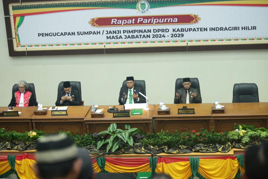 DPRD Kabupaten Indragiri Hilir Gelar Pelantikan Ketua dan Wakil Ketua Periode 2024-2029