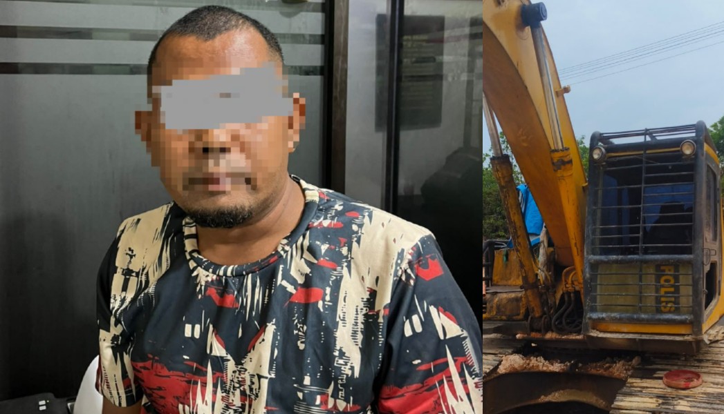 Sebulan Beroperasi, Pengusaha Galian C Ilegal di Kerumutan Diringkus Polisi