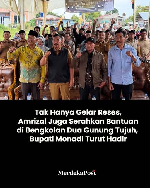 Tak Hanya Reses Amrizal Juga Serahkan Bantuan di Bengkolan Dua, Bupati Monadi Turut Hadir
