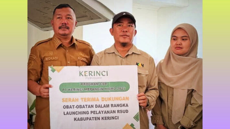 PLTA  KMH Serahkan Bantuan Obat dan Bahan Medis ke RSUD Kabupaten Kerinci