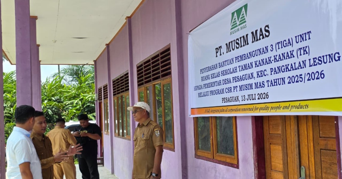 Peduli Dunia Pendidikan, PT Musim Mas Bangun 3 Ruang Kelas TK di Pesaguan