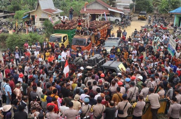 Ratusan Petani Sawit Demo PT. SLS, Ini Tuntutannya